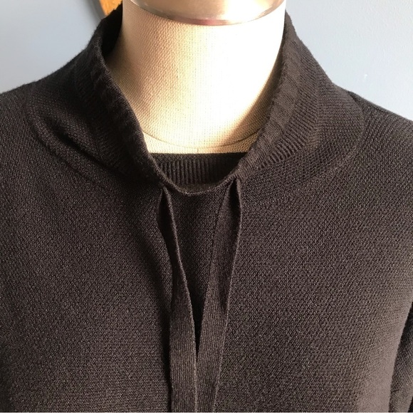 Ava & Viv black high neck pull over cropped top/sweater 3/4 sleeves - Picture 4 of 6